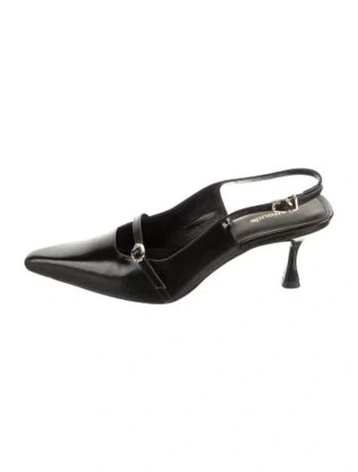 Pre-owned Larroude Patent Leather Slingback Pumps In Black