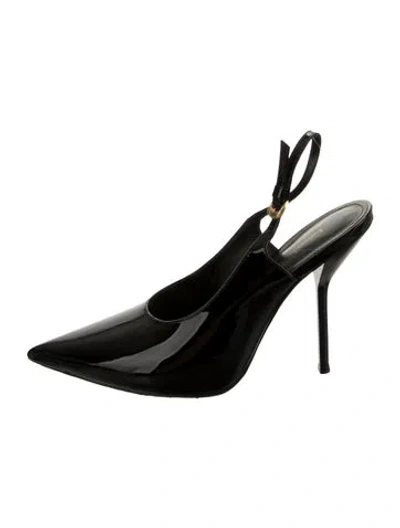 Pre-owned Larroude Patent Leather Slingback Pumps In Black