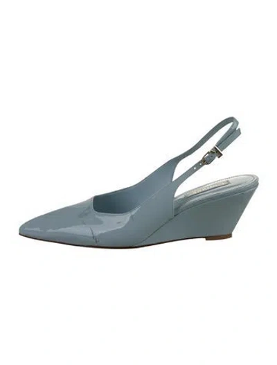 Pre-owned Larroude Patent Leather Slingback Pumps In Blue