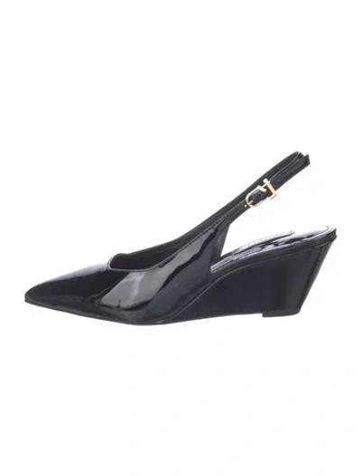 Pre-owned Larroude Patent Leather Slingback Pumps In Blue
