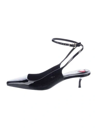 Pre-owned Larroude Patent Leather Slingback Pumps In Blue