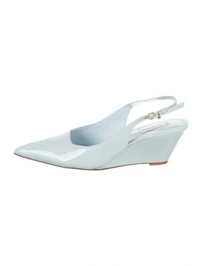 Pre-owned Larroude Patent Leather Slingback Pumps In Blue