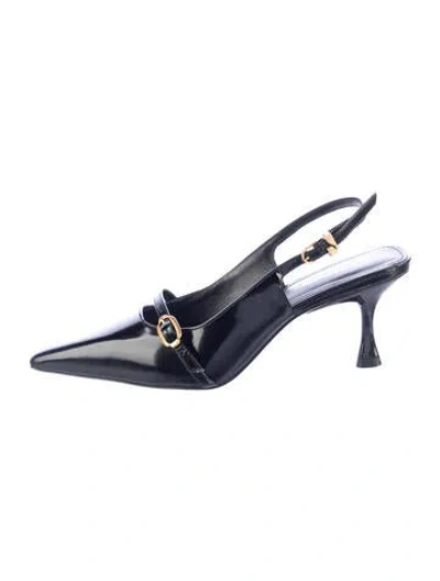 Pre-owned Larroude Patent Leather Slingback Pumps In Blue