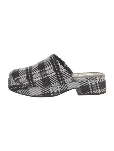 Pre-owned Larroude Patterned Mules In Black