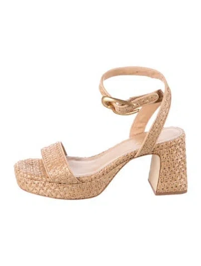 Pre-owned Larroude Patterned Sandals In Neutrals