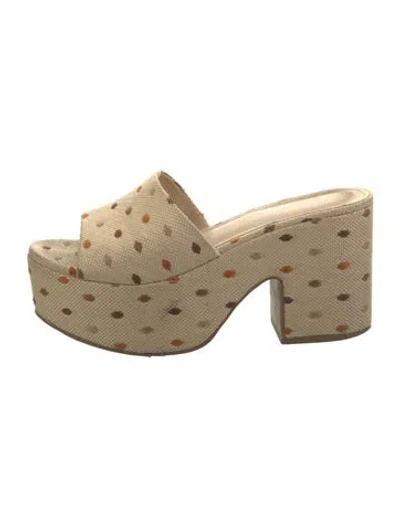 Pre-owned Larroude Polka Dot Print Sandals In Neutrals