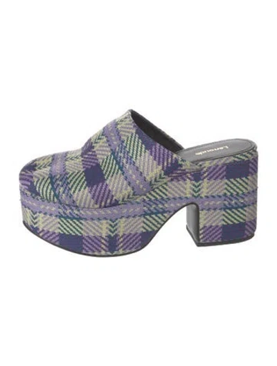 Pre-owned Larroude Printed Mules In Purple