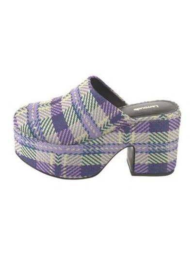Pre-owned Larroude Printed Mules In Purple