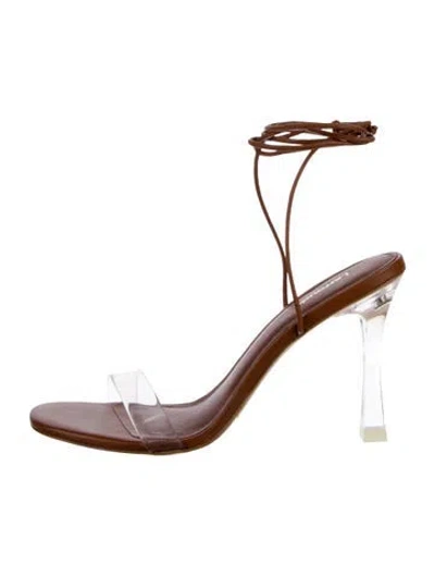 Pre-owned Larroude Pvc Sandals In Transparent