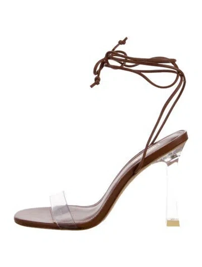 Pre-owned Larroude Pvc Sandals In Transparent
