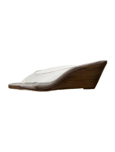 Pre-owned Larroude Pvc Slides In Brown