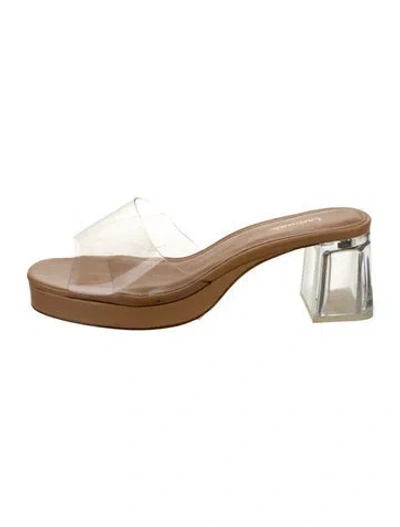 Pre-owned Larroude Pvc Slides In Clear