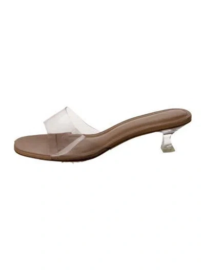 Pre-owned Larroude Pvc Slides In Clear