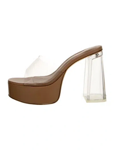 Pre-owned Larroude Pvc Slides In Clear