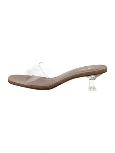 Pre-owned Larroude Pvc Slides In Clear/neutrals