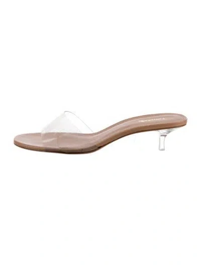 Pre-owned Larroude Pvc Slides In Neutral