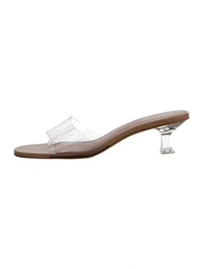 Pre-owned Larroude Pvc Slides In Neutrals