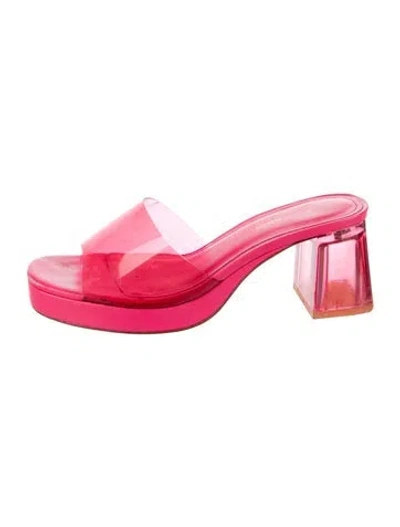 Pre-owned Larroude Pvc Slides In Pink
