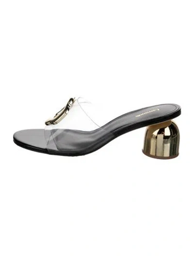 Pre-owned Larroude Pvc Slides In Silver