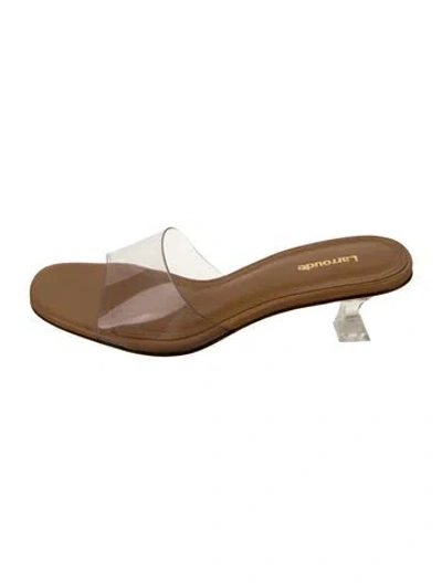 Pre-owned Larroude Pvc Slides In Transparent