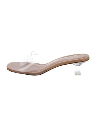 Pre-owned Larroude Pvc Slides In Transparent