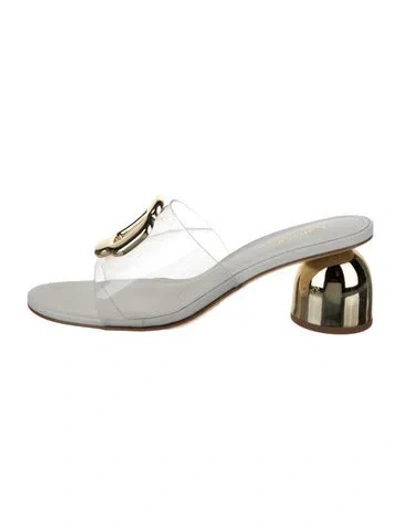 Pre-owned Larroude Pvc Slides In White