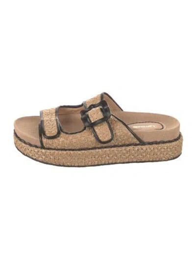 Pre-owned Larroude Raffia Patterned Espadrilles In Neutral