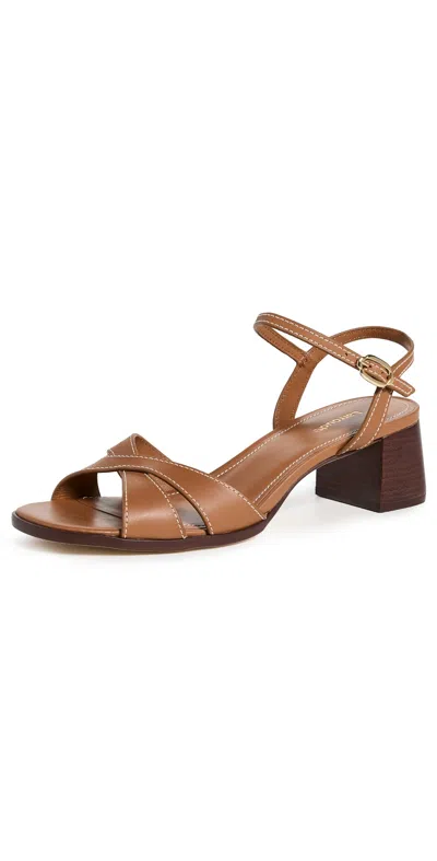 Larroude Roma Sandals Vegetale Caramel Leather