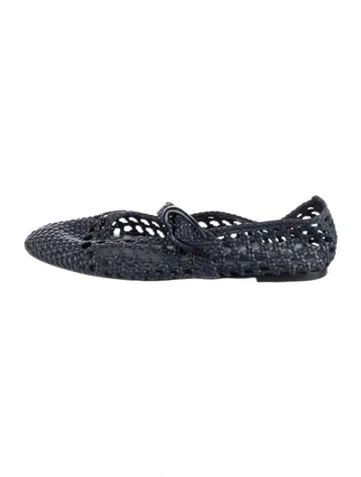 Pre-owned Larroude Rubber Patterned Ballet Flats In Blue