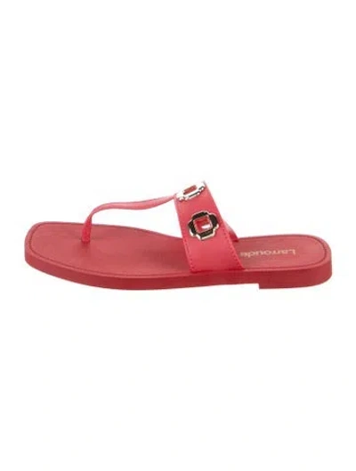 Pre-owned Larroude Rubber In Pink/red