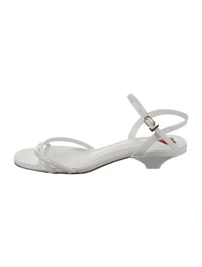 Pre-owned Larroude Rubber Sandals In White