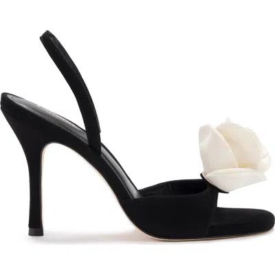 Larroude Larroudé Salma Sandal In Black And Ivory