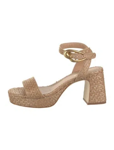 Pre-owned Larroude Sandals In Neutral