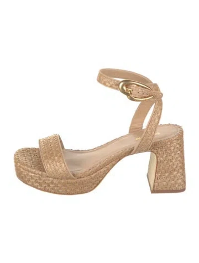 Pre-owned Larroude Sandals In Neutral