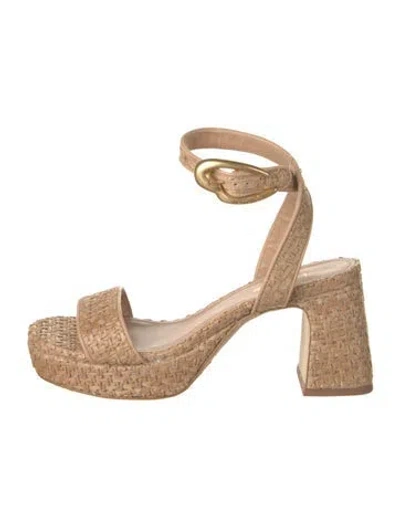 Pre-owned Larroude Sandals In Neutral