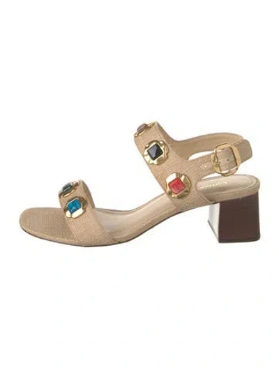 Pre-owned Larroude Sandals In Neutral