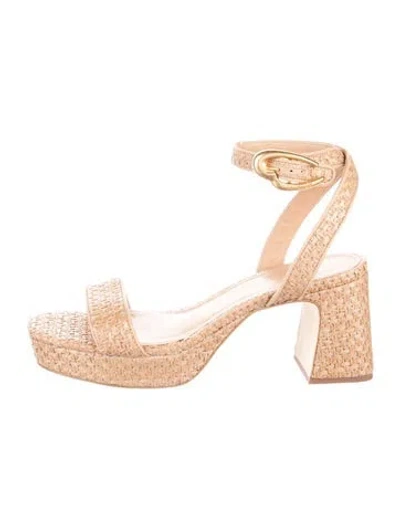 Pre-owned Larroude Sandals In Neutrals