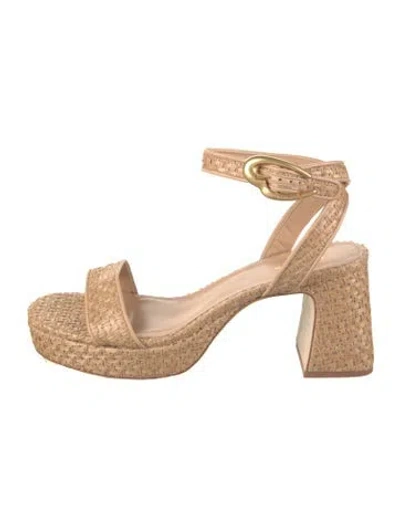 Pre-owned Larroude Sandals In Neutrals