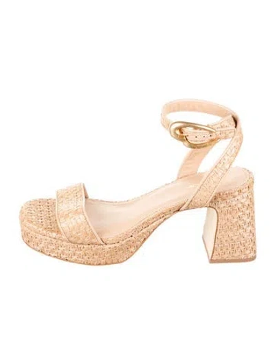 Pre-owned Larroude Sandals In Neutrals