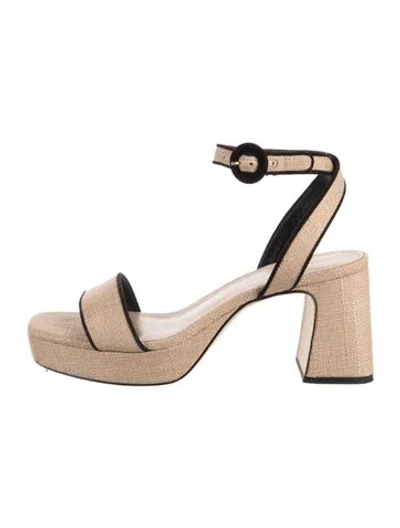 Pre-owned Larroude Sandals In Neutrals