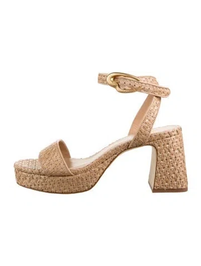 Pre-owned Larroude Sandals In Neutrals