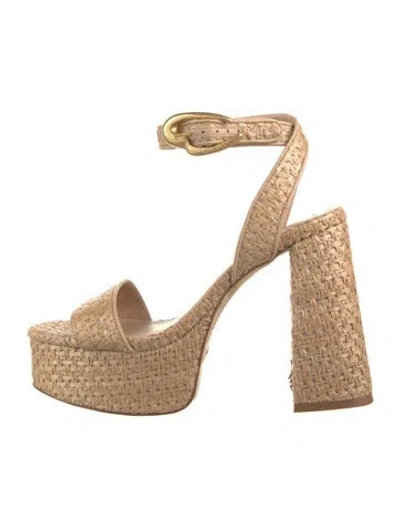 Pre-owned Larroude Sandals In Neutrals