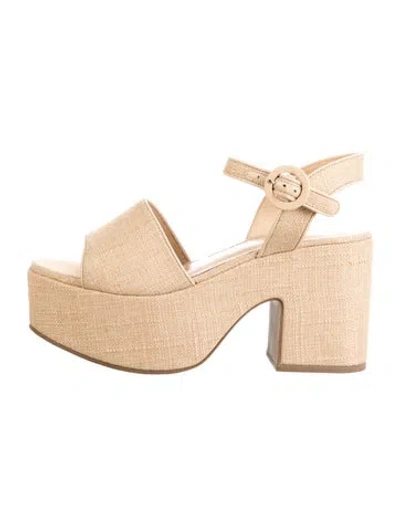 Pre-owned Larroude Sandals In Neutrals