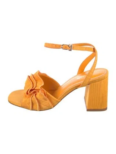 Pre-owned Larroude Sandals In Orange