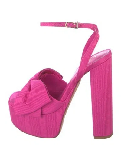 Pre-owned Larroude Satin Sandals In Pink