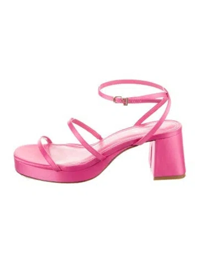 Pre-owned Larroude Satin Sandals In Pink