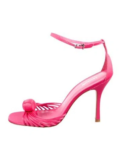 Pre-owned Larroude Satin Sandals In Pink