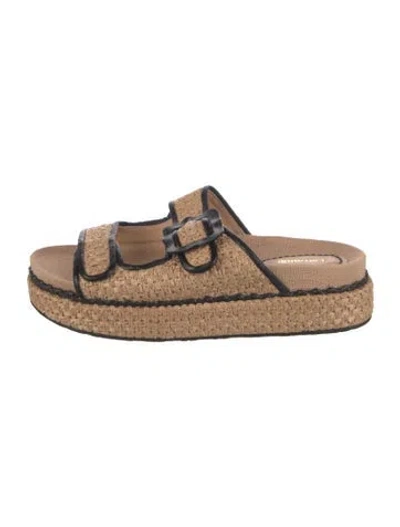 Pre-owned Larroude Slides In Neutrals