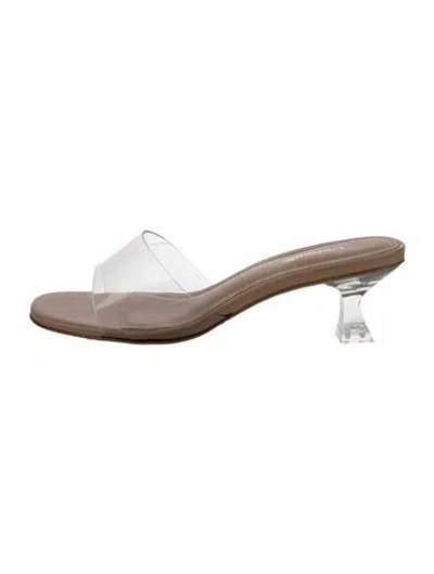 Pre-owned Larroude Slides In Neutrals