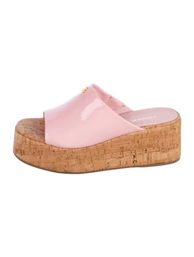 Pre-owned Larroude Slides In Pink